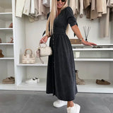 Luise – Rochie de Damă Denim Elegantă cu Detalii Strălucitoare