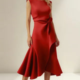 Juliette – Rochie midi drapată asimetric