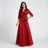 Rochie lungă elegantă inspirată de cămașă | Croială fluidă | Talie marcată cu fundiță