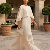 Lavinia – Rochie maxi plisată cu mâneci batwing