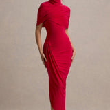 Taylor - Rochie Maxi Asimetrică cu Pelerină